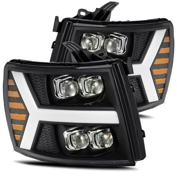 AlphaRex 07-13 Chevy Silverado 1500 NOVA-Series LED Projector Headlights (Plank Style)