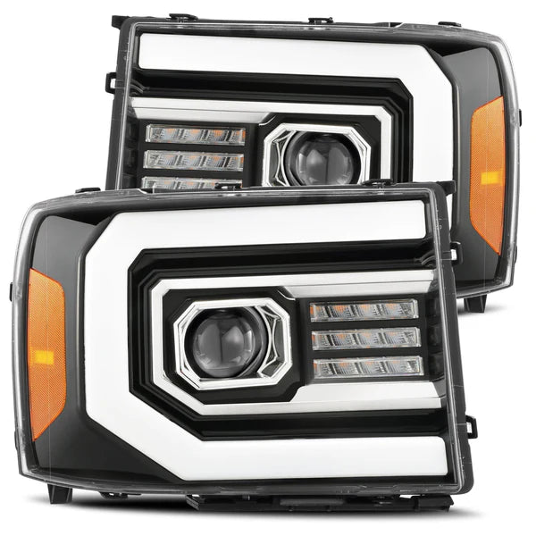 AlphaRex 07-13 GMC Sierra 1500 LUXX-Series LED Projector Headlights (Plank Style)