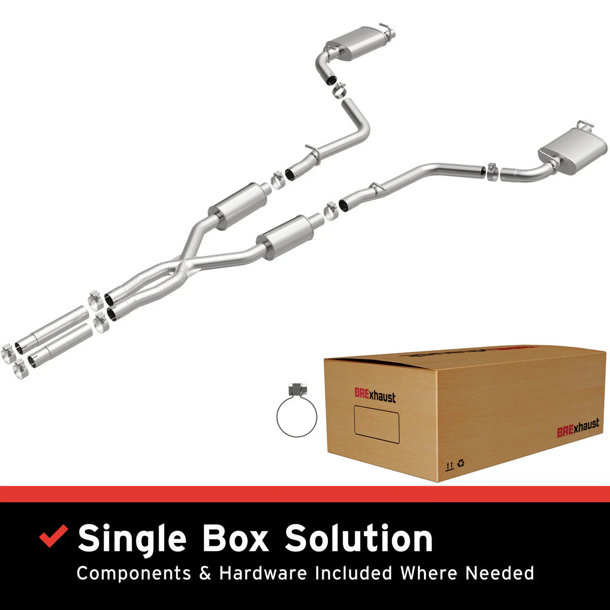 BRExhaust 2015-2023 Dodge Challenger 3.6L Direct-Fit Exhaust System Kit