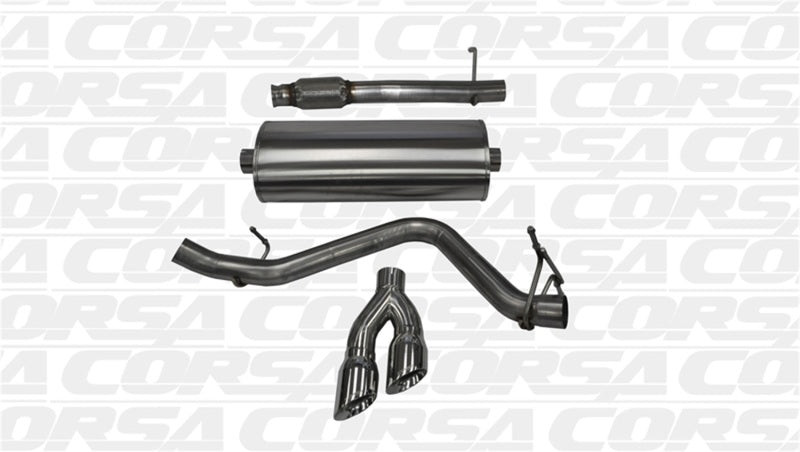 Corsa 14-19 GMC Sierra/Chevy Silv 1500 Reg. Cab/Long Bed 5.3L V8 Polished Single Side CBExhaust