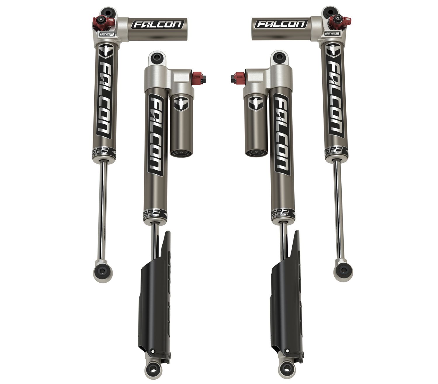 JT: Falcon SP2 3.3 Fast Adjust Piggyback Shock Kit (3.5-4.5" Lift Long-Travel)