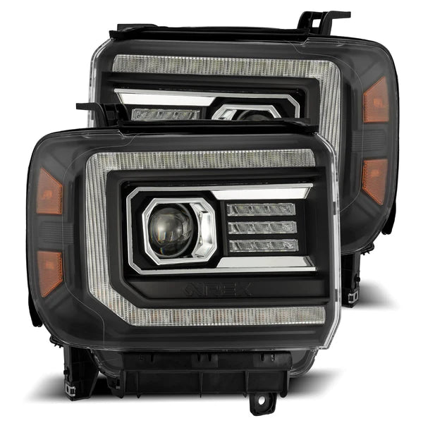 AlphaRex 14-18 GMC Sierra 1500/2500HD/3500HD PRO-Series Projector Headlights (Plank Style)