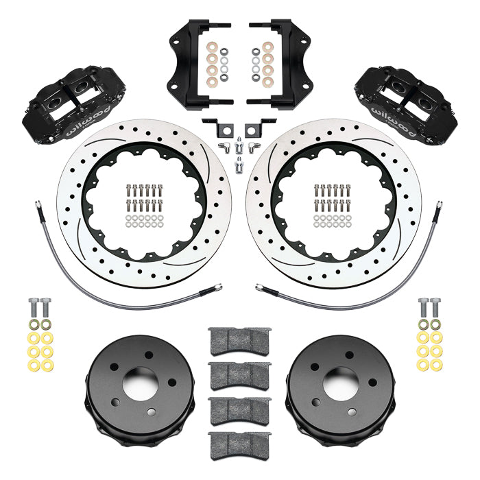 Wilwood 07-18 Jeep Wrangler Narrow Superlite 4R Rear Brake Kit SRP 13.50in Rotor w/Lines - Black