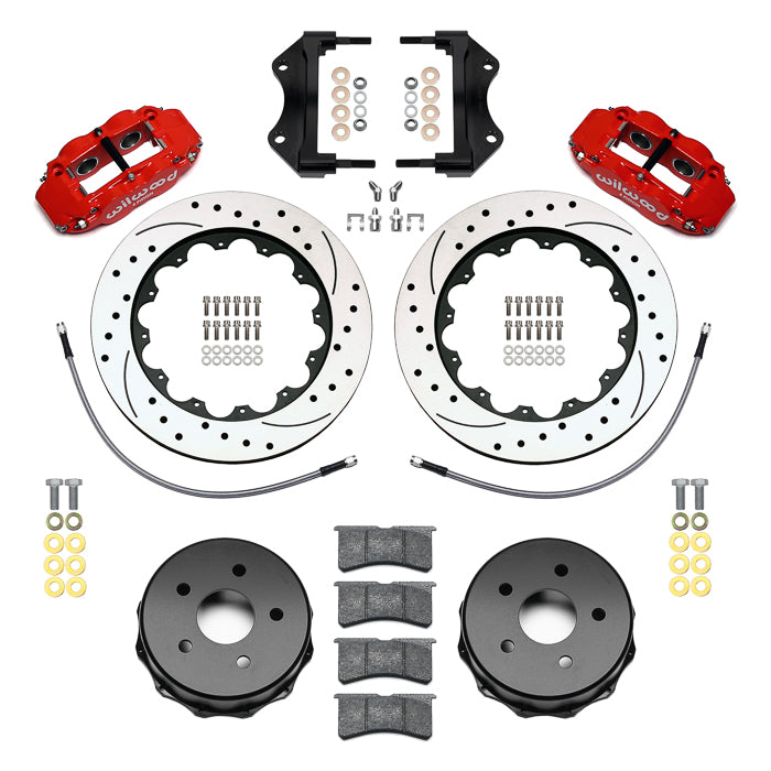 Wilwood 20-21 Jeep Gladiator Narrow Superlite 4R Rear Brake Kit SRP 13.50in Rotor w/Lines - Red
