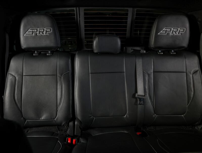PRP 12-14 Ford Raptor Rear Bench Seat Covers- Black with Silver Stitch