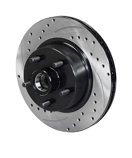 Wilwood 70-73 Ford Mustang 5x4.5 SRP Drilled Performance Front Rotor & Hat R/H - Black