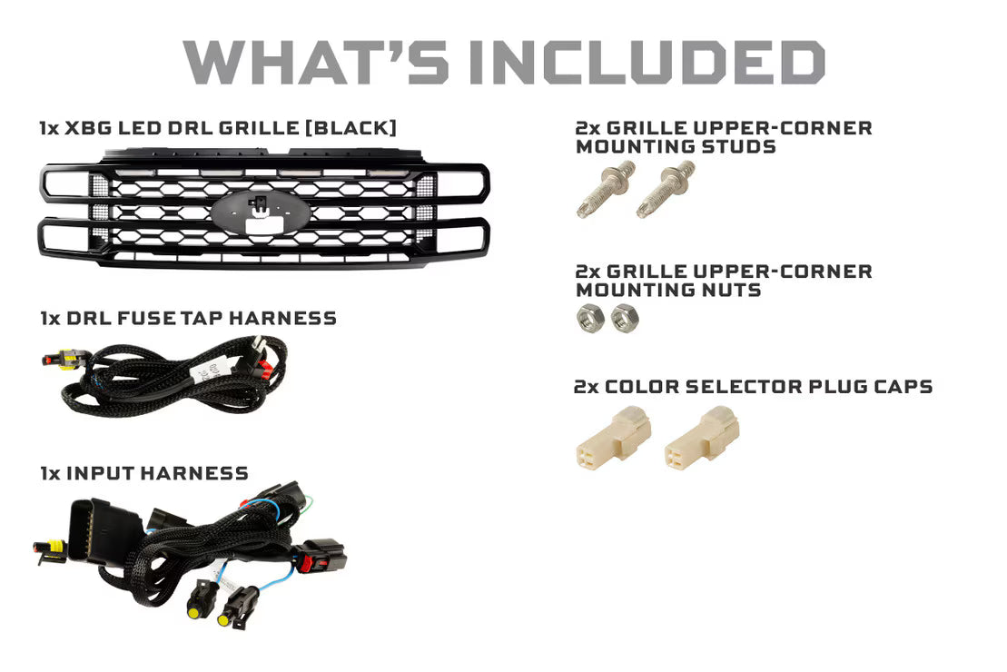 23-27 Ford Super Duty XBG LED DRL Grille (Black)