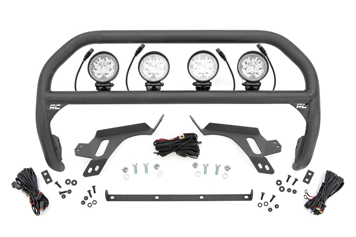 Nudge Bar | w/ Tow Hooks | 4 Inch Round Led (x4) | Ford Bronco Sport (21-24)