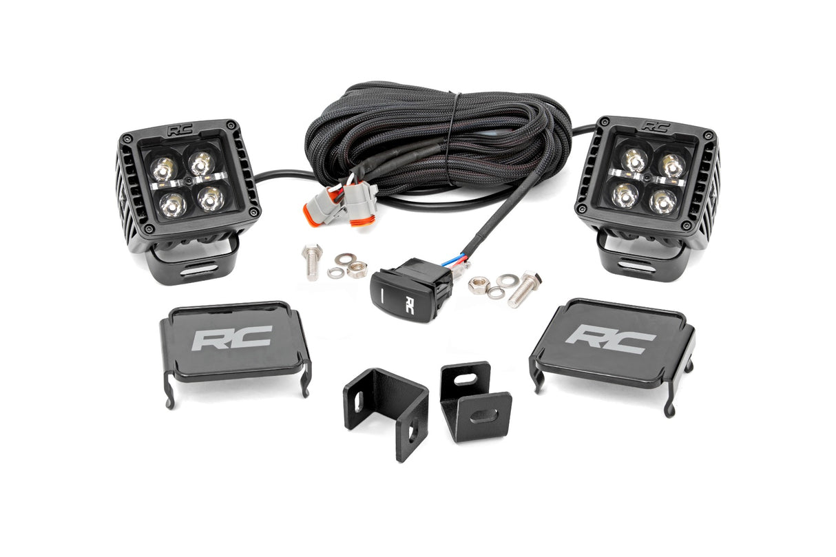 LED Light Kit | Ditch Mount | 2" Black Pair | Amber DRL | Toyota Tundra (22-26)