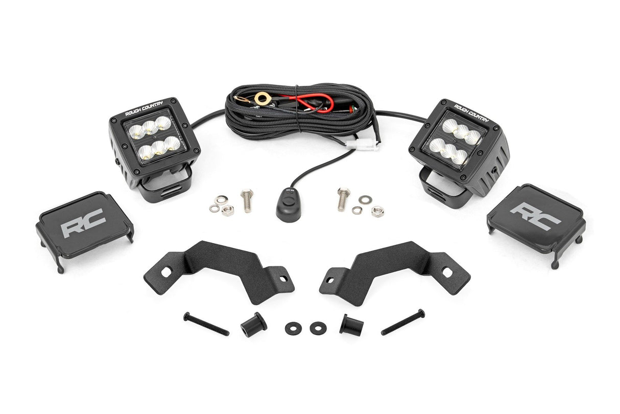 LED Light Kit | Ditch Mount | 2" Black Pair | Flood | Toyota Land Cruiser (24-25)