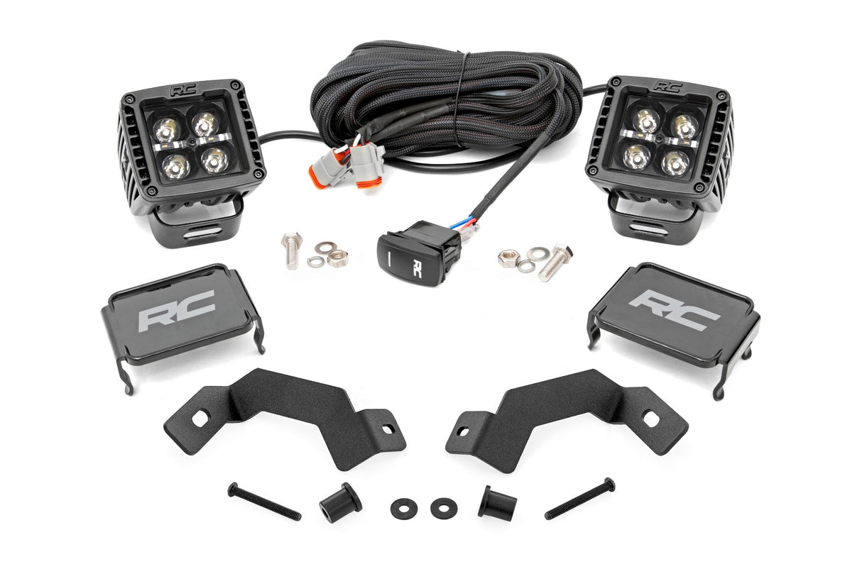 LED Light Kit | Ditch Mount | 2" Black Pair | Amber DRL | Toyota Land Cruiser (24-25)