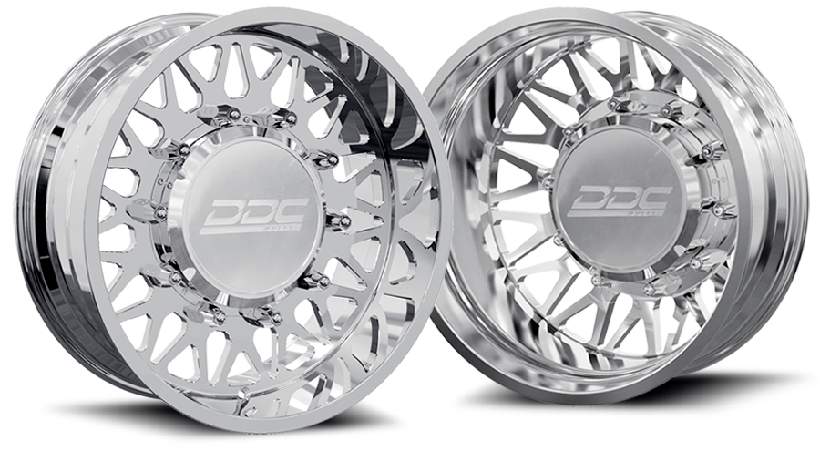Dually Wheels The Mesh Forged | 22x8.25 | 8x200 | Black/Mill SS Fronts 19-25 Dodge Ram 3500 DDC Wheels