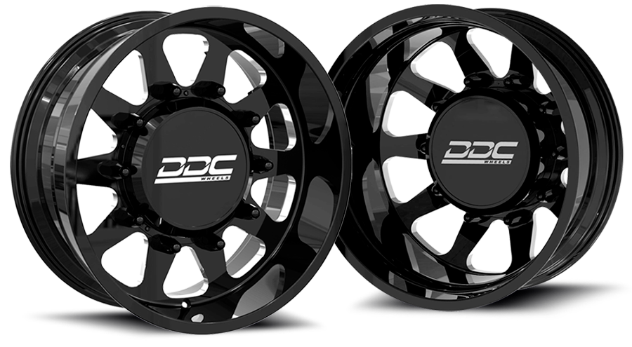 Dually Wheels The Ten Forged 22x8.25 8x165 Black/Mill SS Fronts 94-18 Dodge Ram 3500 92-10 Silverado/Sierra 3500 87-98 Ford F-350 DDC Wheels