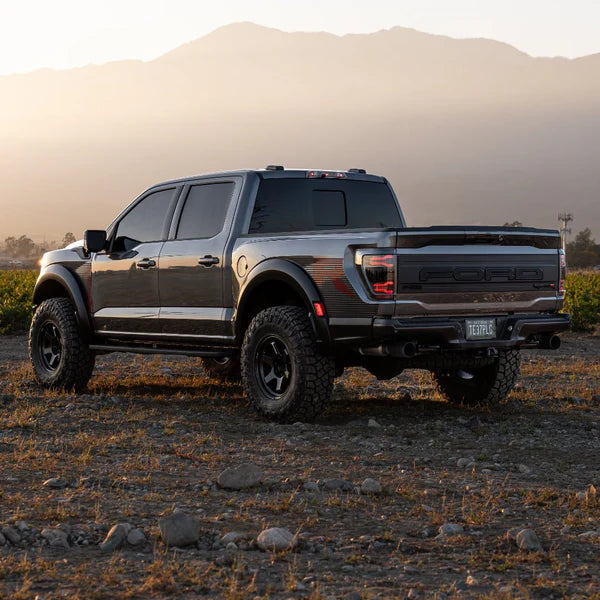 AlphaRex 2024-2025 Ford F-150 LUXX LED Taillights Blk-Red Activ Light/Seq Signal - Smoked Lens