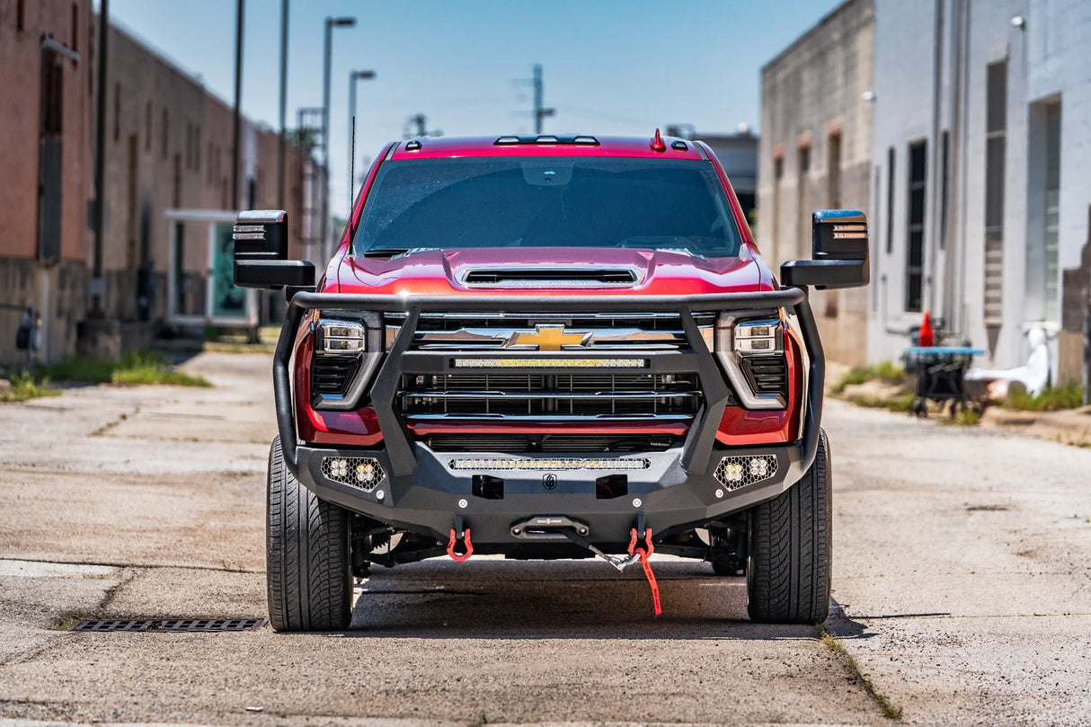 Road Armor 24-25 Chevy 2500/3500 Evolution Front Winch Bumper With Reaper Guard - Texture Black