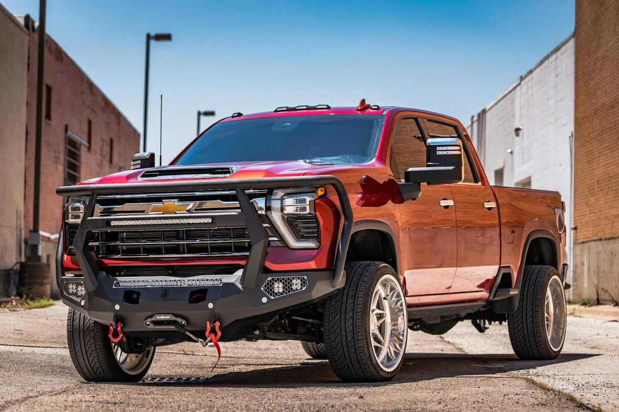 Road Armor 24-25 Chevy 2500/3500 Evolution Front Winch Bumper With Reaper Guard - Texture Black