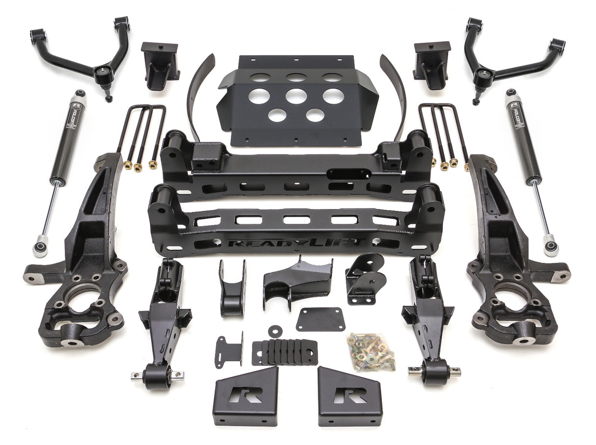 ReadyLIFT 44-39805 - 2019-2022 Chevrolet/GMC 1500 8'' Big Lift Kit with Upper Control Arms and rear Falcon 1.1 Monotube Shocks