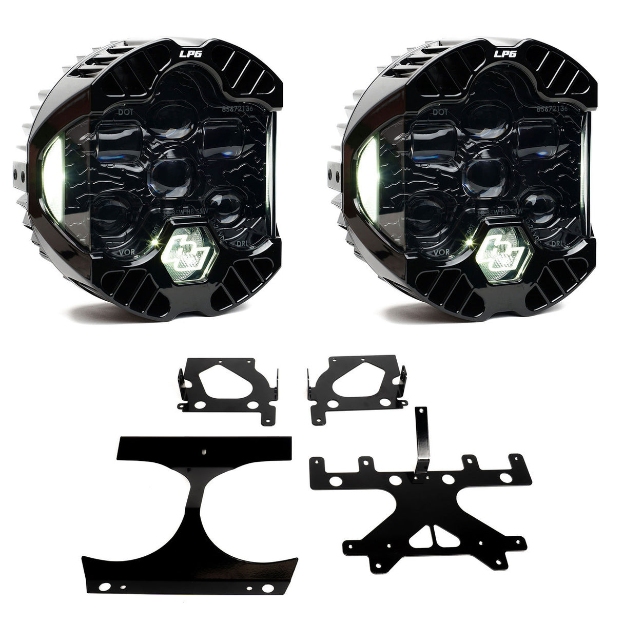 Baja Designs 15-24 Harley Davidson Road Glide (Dual Light) DOT LP6 LED DRL Headlight Kit - White