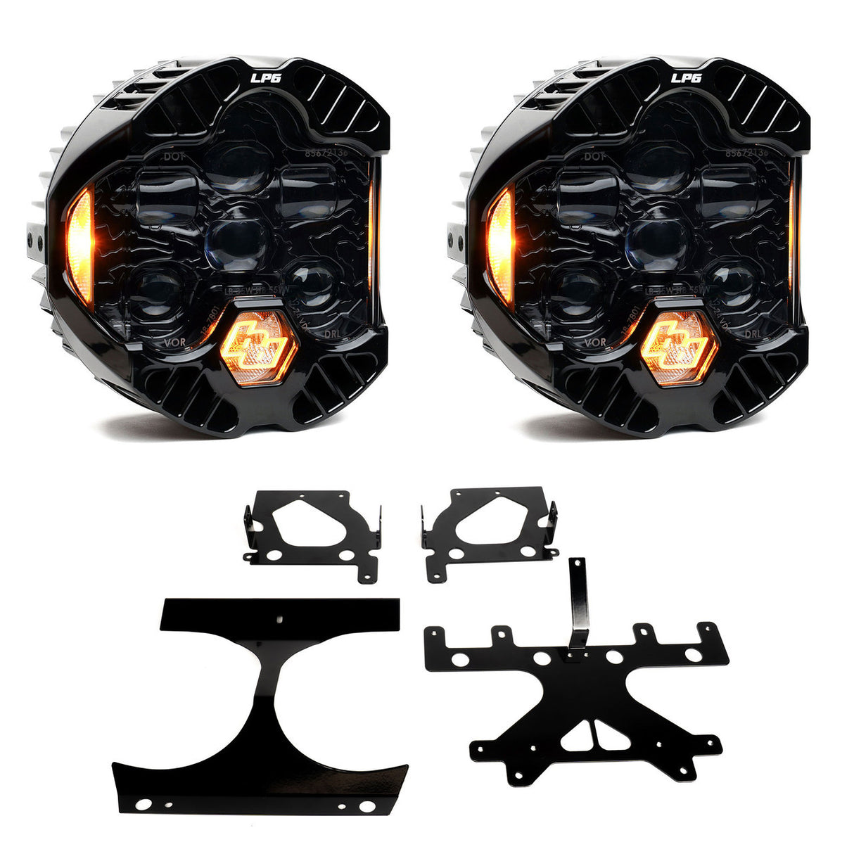 Baja Designs 15-24 Harley Davidson Road Glide (Dual Light) DOT LP6 LED DRL Headlight Kit - Amber