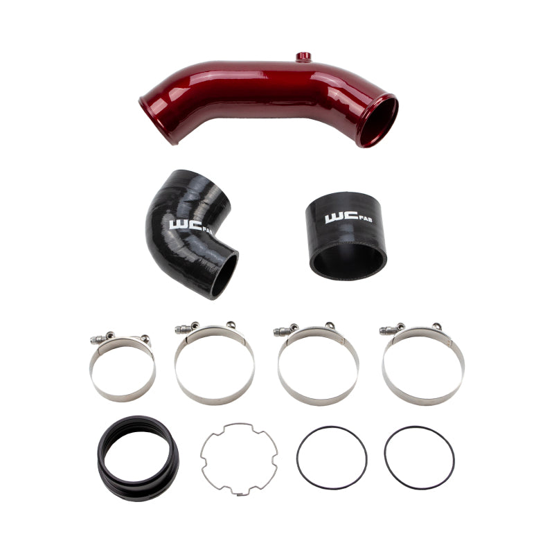 Wehrli 2017+ Ford 6.7L Power Stroke 3.in Cold Side Intercooler Pipe - WCFab Red