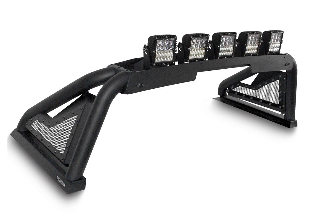 Go Rhino Sport Bar 2.0 textured black with lights mounted