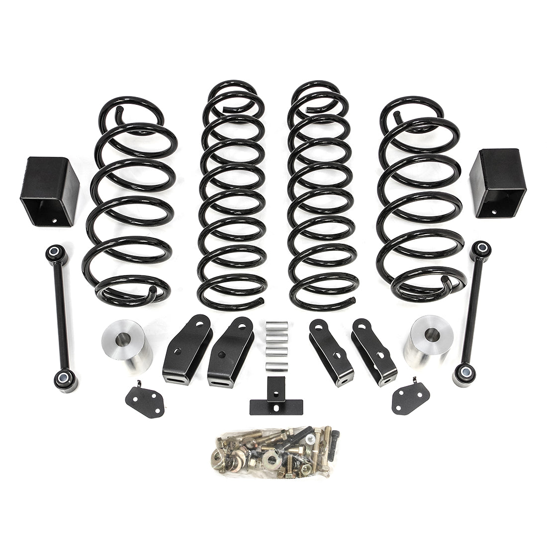 ReadyLIFT 69-6827 - 2018-2025 Jeep JL Wrangler Rubicon 2.5'' Coil Spring Lift Kit (black spring w/ shock extensions)