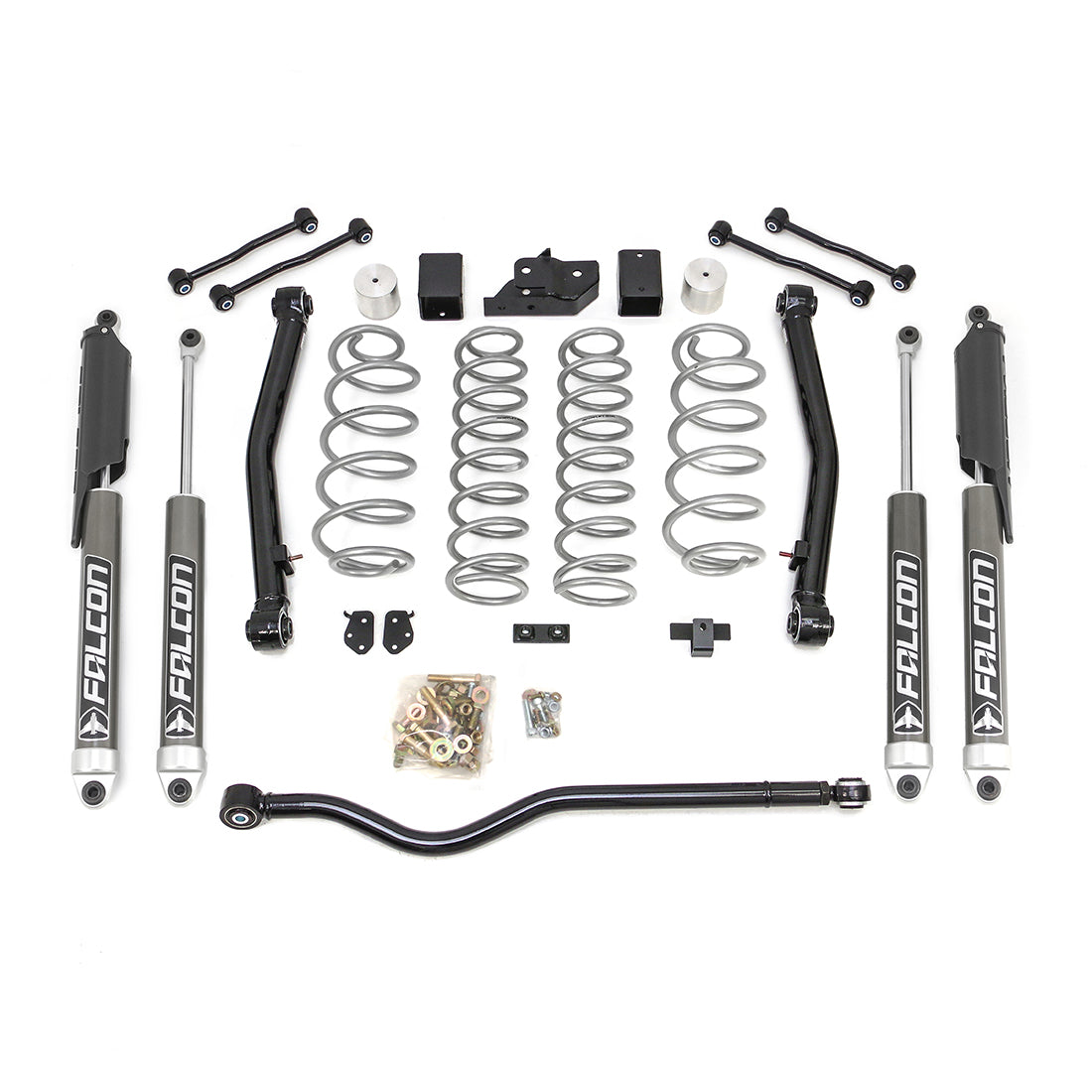 ReadyLIFT 69-6836 - 2018-2025 Jeep JL Wrangler Terrain Flex 2-Arm Kit with Falcon 2.1 Shocks. 3.5'' (silver spring plus front track bar)