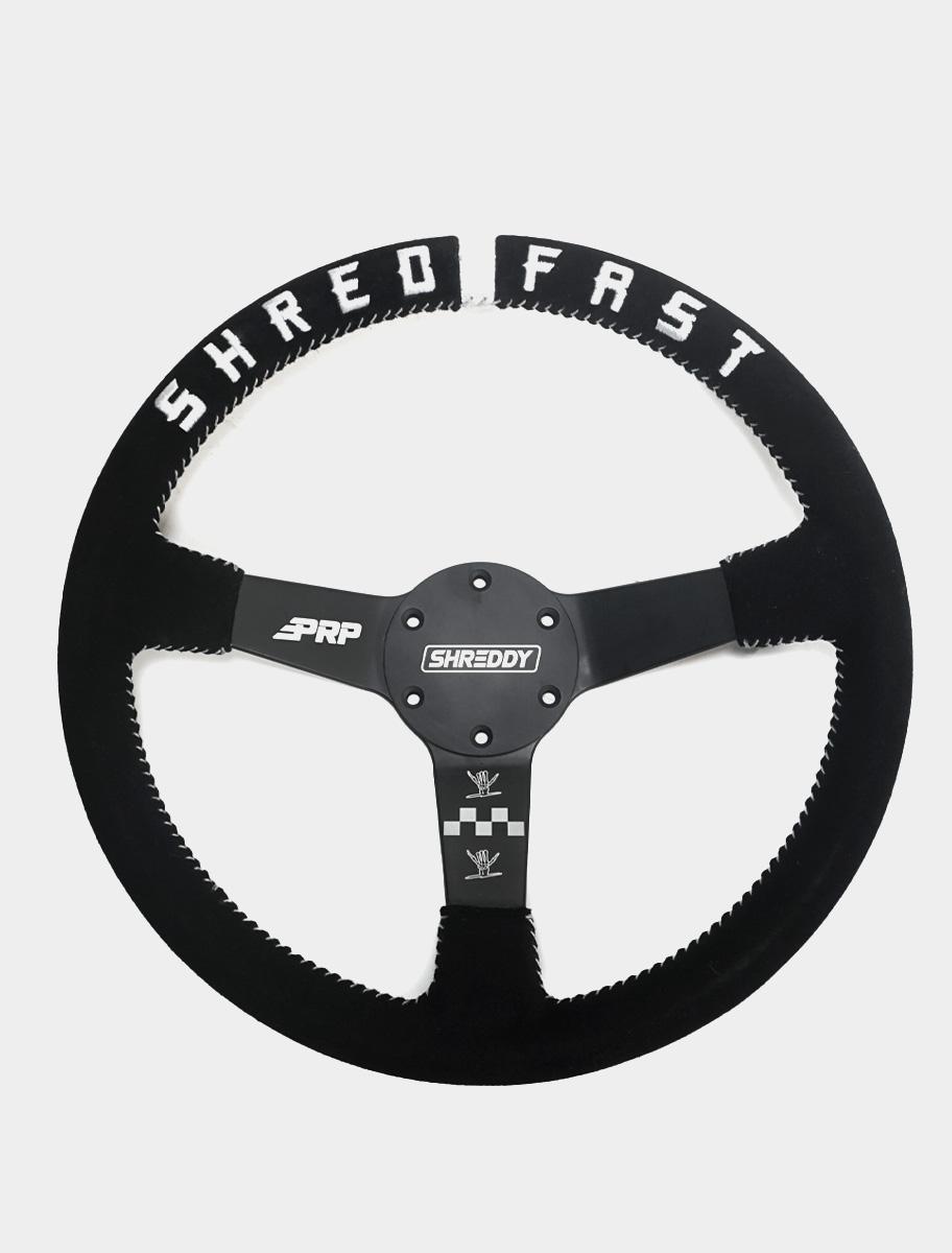 PRP X Shreddy Shred Fast Steering Wheel, Deep Dish Black/White