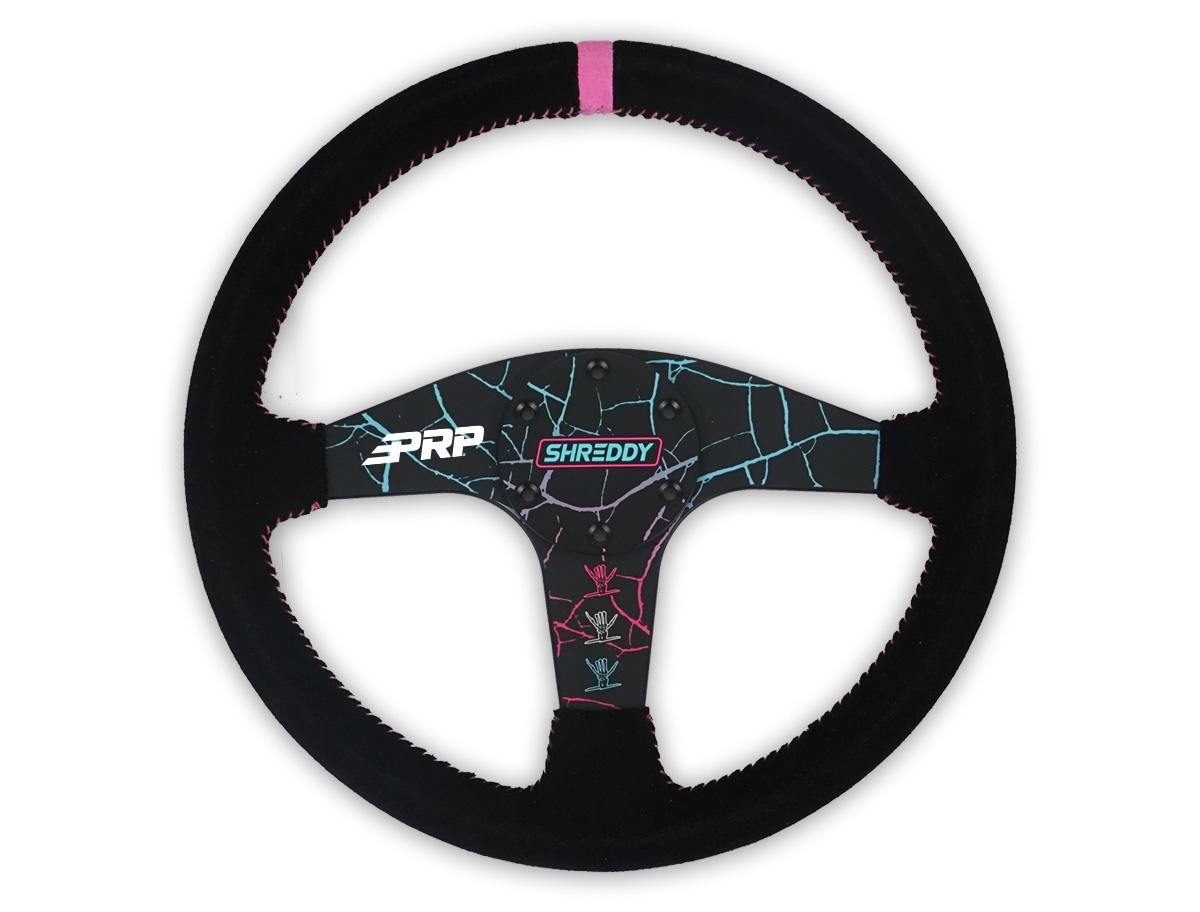 PRP X Shreddy Cracked Steering Wheel, Flat Cracked/Pink