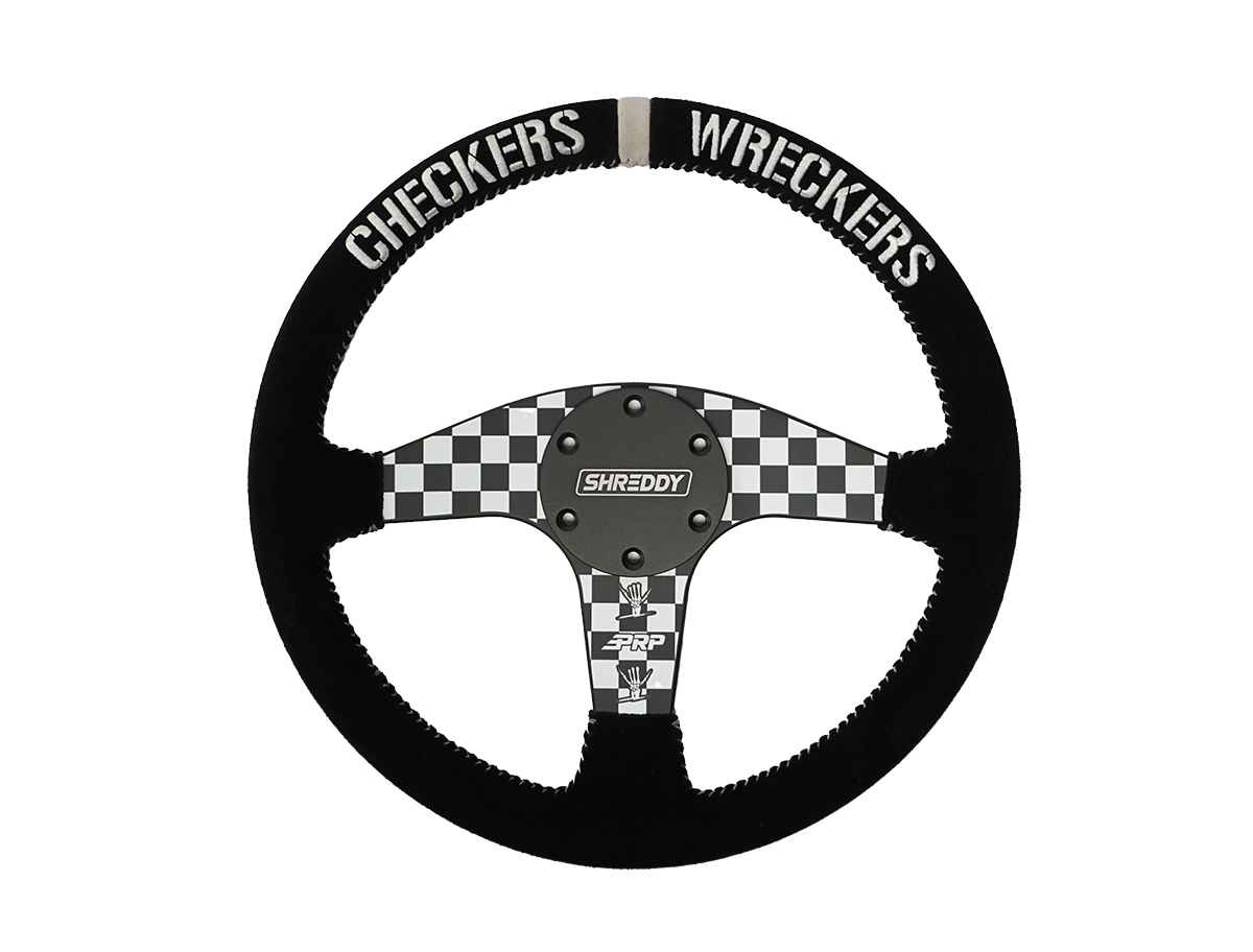 PRP X Shreddy Checkered Steering Wheel, Flat