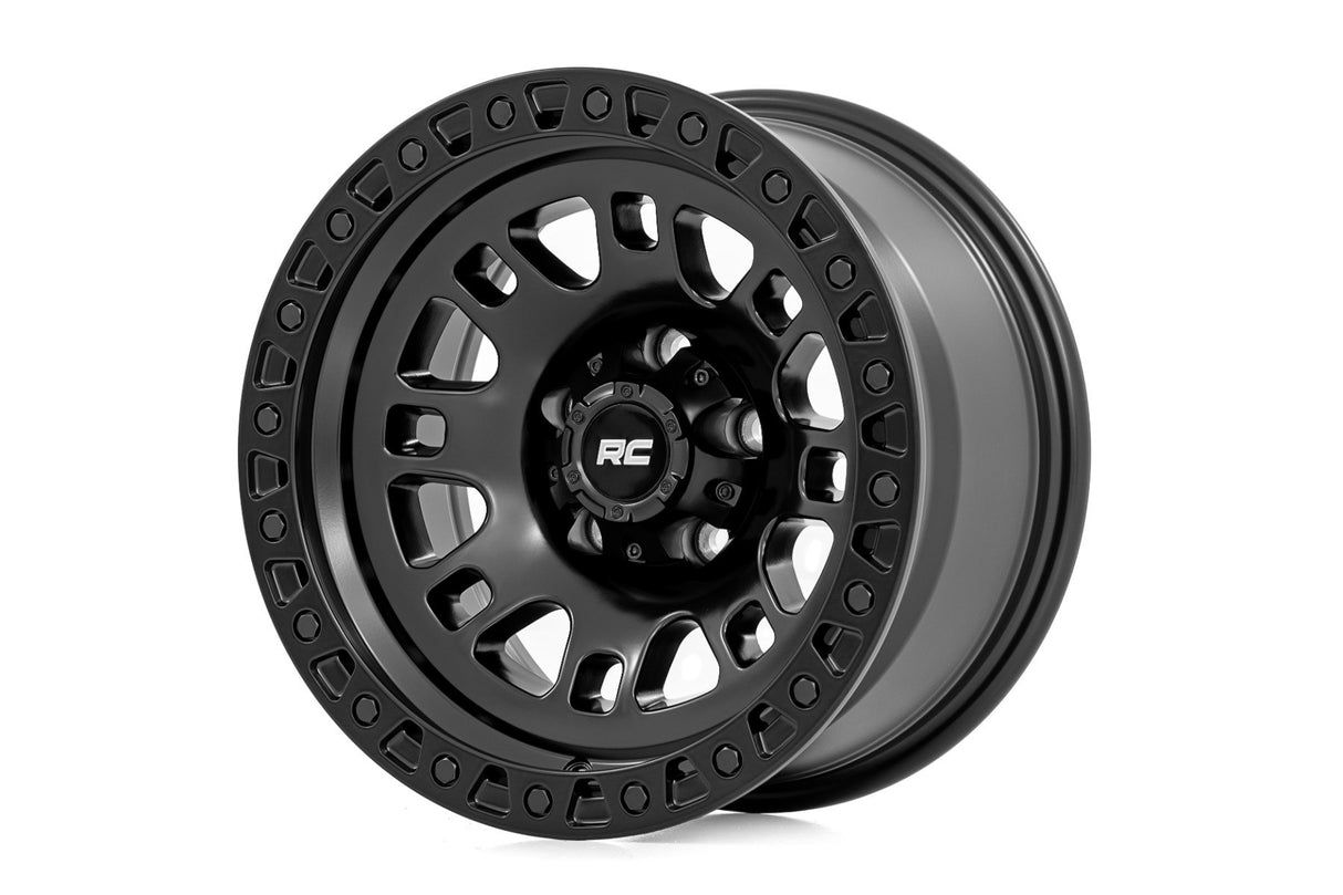 Rough Country 82 Series Wheel | One-Piece | Semi Gloss Black | 15x8 | 5x5.5 | -19mm