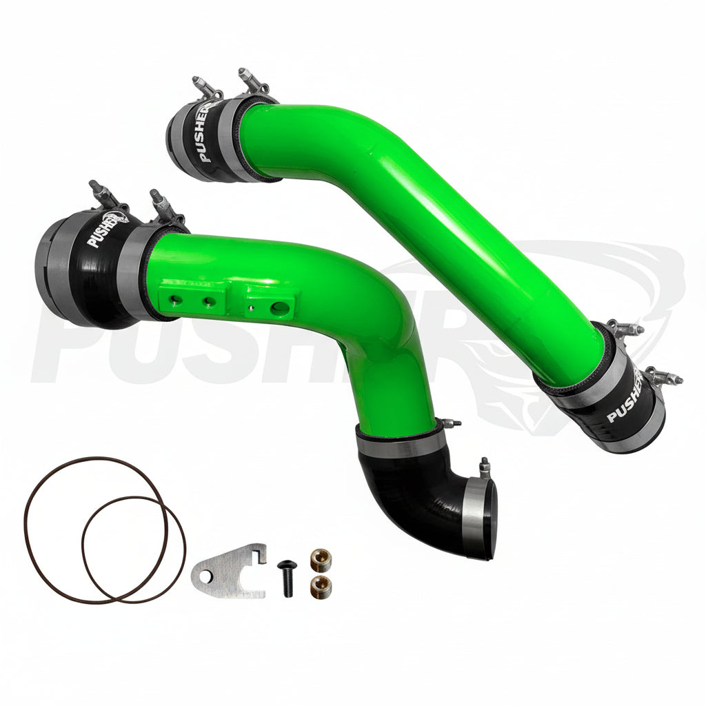 Pusher 3" Hot & Cold Side Charge Tubes for 2017-2022 Ford F250/350 6.7L Powerstroke w/ Throttle Valve Adapter