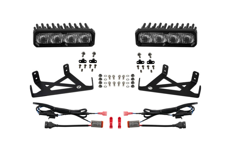 Diode Dynamics 2020-2022 Ford F-250 Super Duty F250 Fog SS6 Sport LED Kit White 6000K