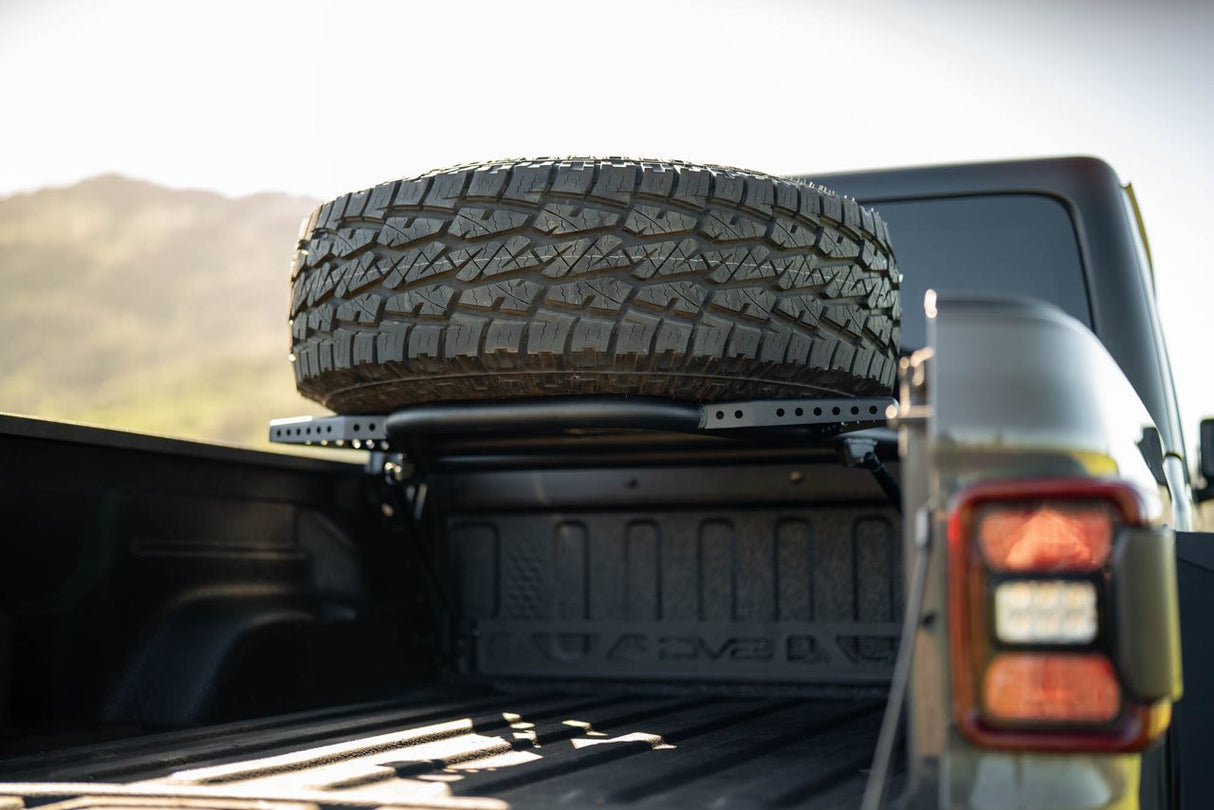 DV8 Offroad 2020+ Jeep Gladiator JT Adjustable In-Bed Tire Carrier
