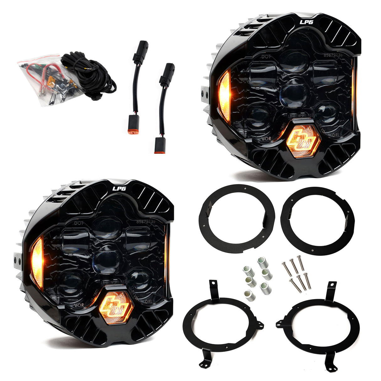 Baja Designs - DOT LP6 LED Headlight Kit - Jeep 2018-2025 Wrangler JL; 2020-2025 Gladiator JT; NOTE w/Halogen Headlights