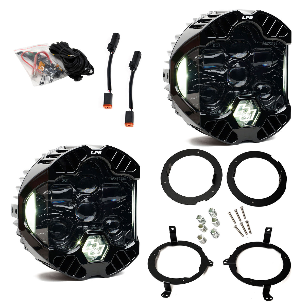 Baja Designs - DOT LP6 LED Headlight Kit - Jeep 2018-2025 Wrangler JL; 2020-2025 Gladiator JT; NOTE w/Halogen Headlights