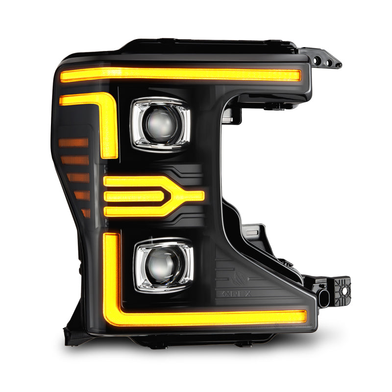 AlphaRex 20-22 Ford F-250/350/450/550 SD LUXX-Series LED Proj Headlights Bk w/Acv Light SS & SBDRL
