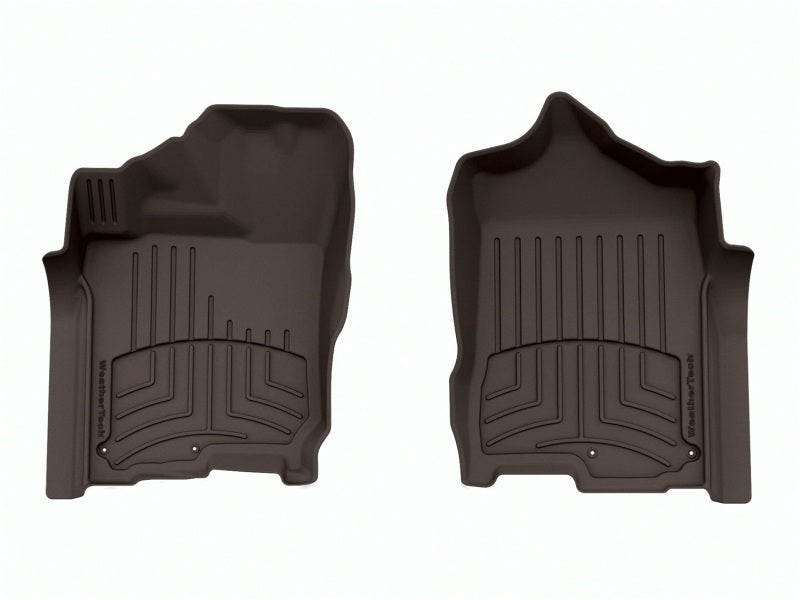 WeatherTech 17-23 Nissan Titan CC (Incl. 17-21 KC w/FR Seat Heat Vnt) Front FloorLiner HP - Cocoa
