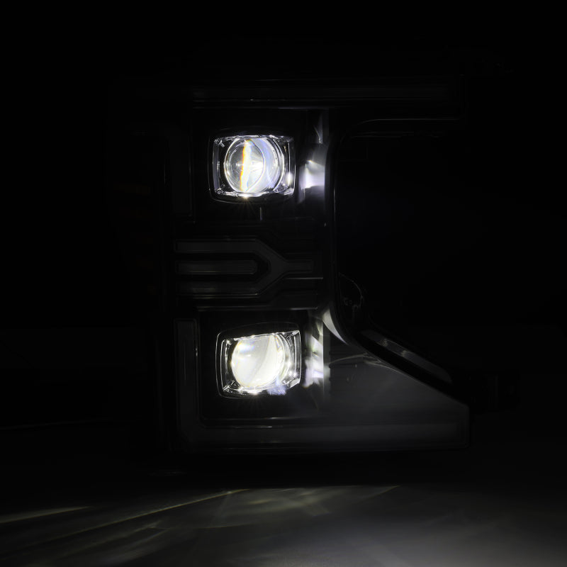 AlphaRex 20-22 Ford F-250/350/450/550 SD LUXX-Series LED Proj Headlights Bk w/Acv Light SS & SBDRL