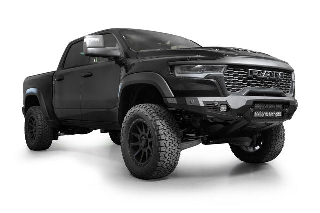 Addictive Desert Designs 25+ RAM 1500 RHO Bomber Front Bumper (20 Inch Lights)