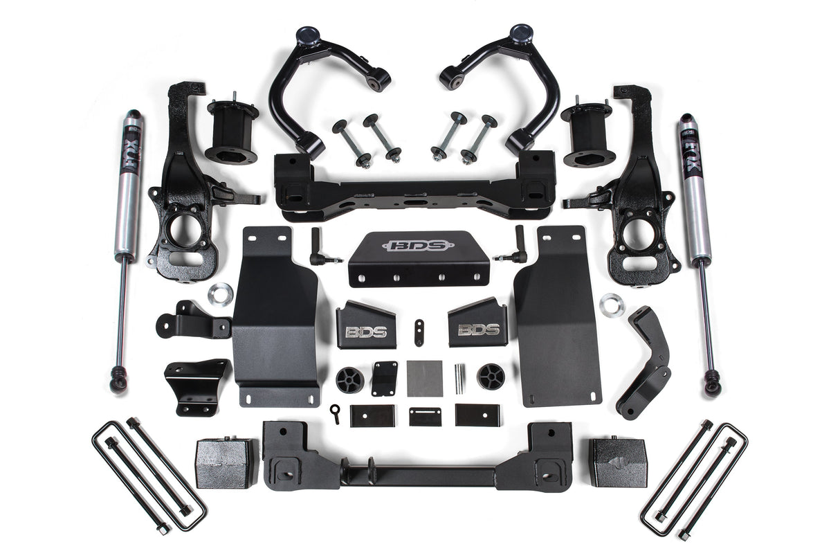 BDS 6-Inch Lift Kit for 2019-2024 Chevy Silverado + GMC Sierra 1500 4WD Diesel - FOX 2.0 Performance Series