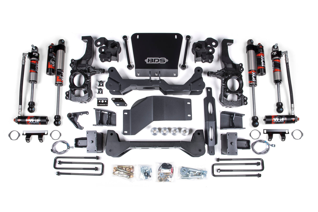 6.5-Inch Lift Kit - FOX Performance Elite for 2020-2024 Chevy Silverado + GMC Sierra 2500HD/3500HD 4WD - 6 Inch Block Kit With Overload