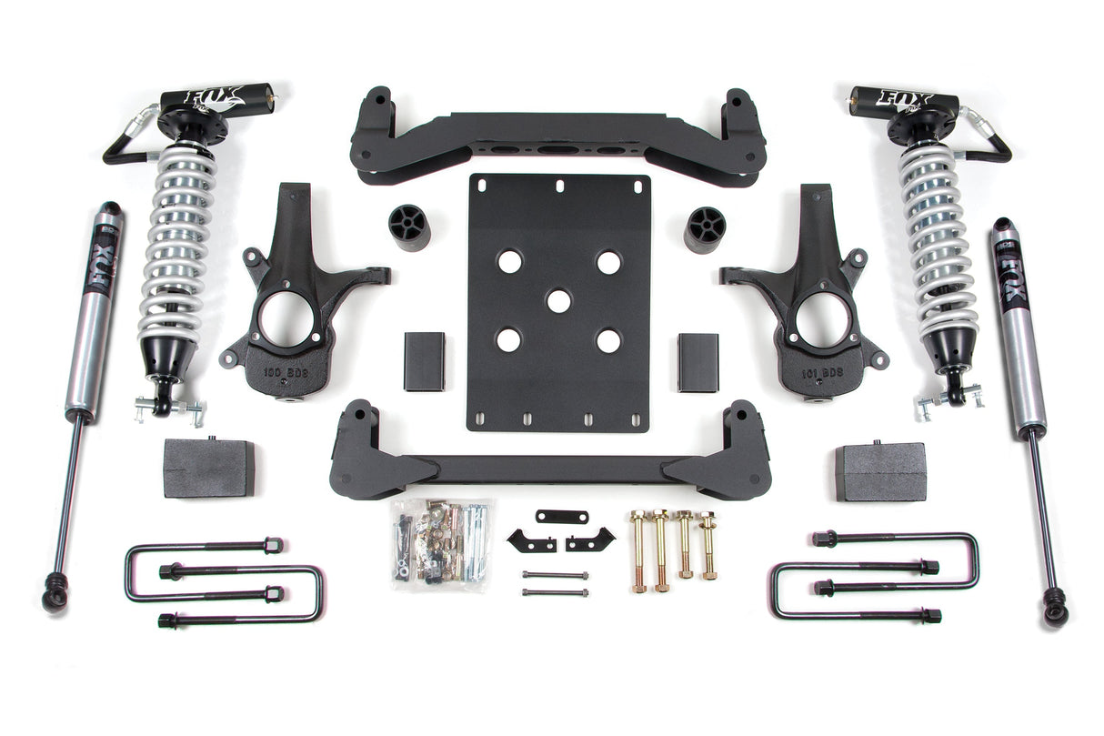 4-Inch Lift Kit - FOX 2.5 Coil-Over for 2007-2013 Chevy Silverado + GMC Sierra 1500 2WD - FOX 2.5 Coil-Overs with DSC Adjuster