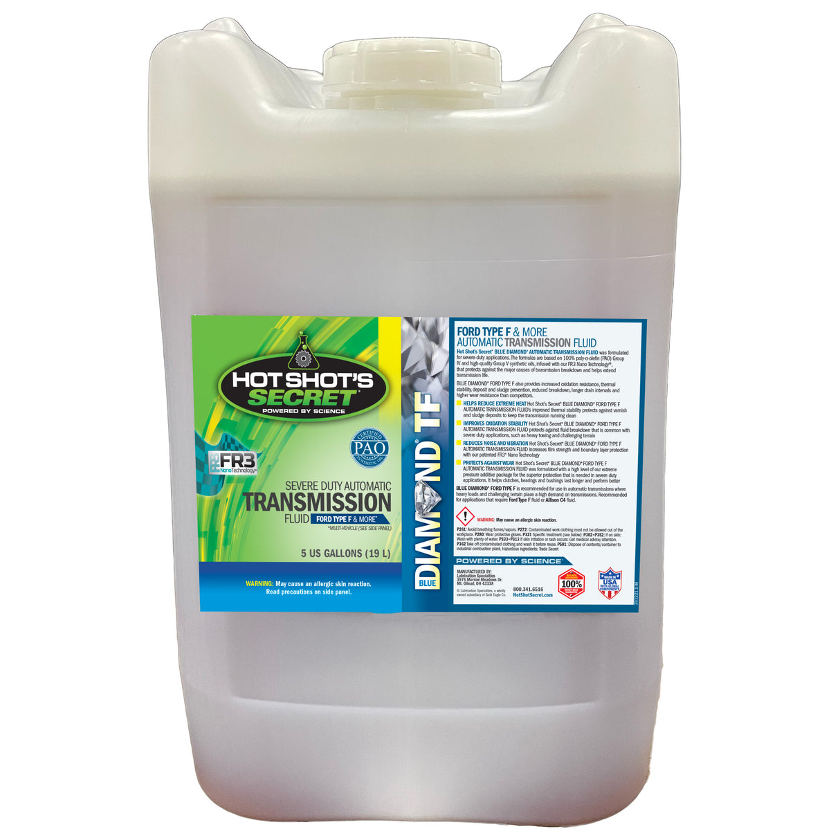 Hot Shot's Secret BLUE DIAMOND TRANSMISSION FLUID Type F - 5 GALLON