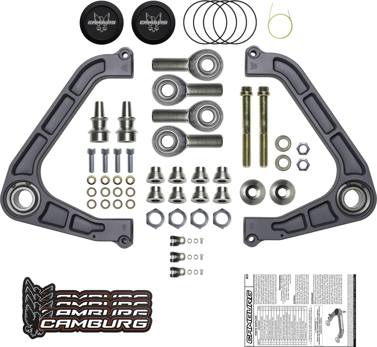 Camburg Engineering 2WD/4WD 2019-2024 Chevrolet Silverado 1500 | GMC Sierra 1500 Gray KINETIK Series Control Arm Kit