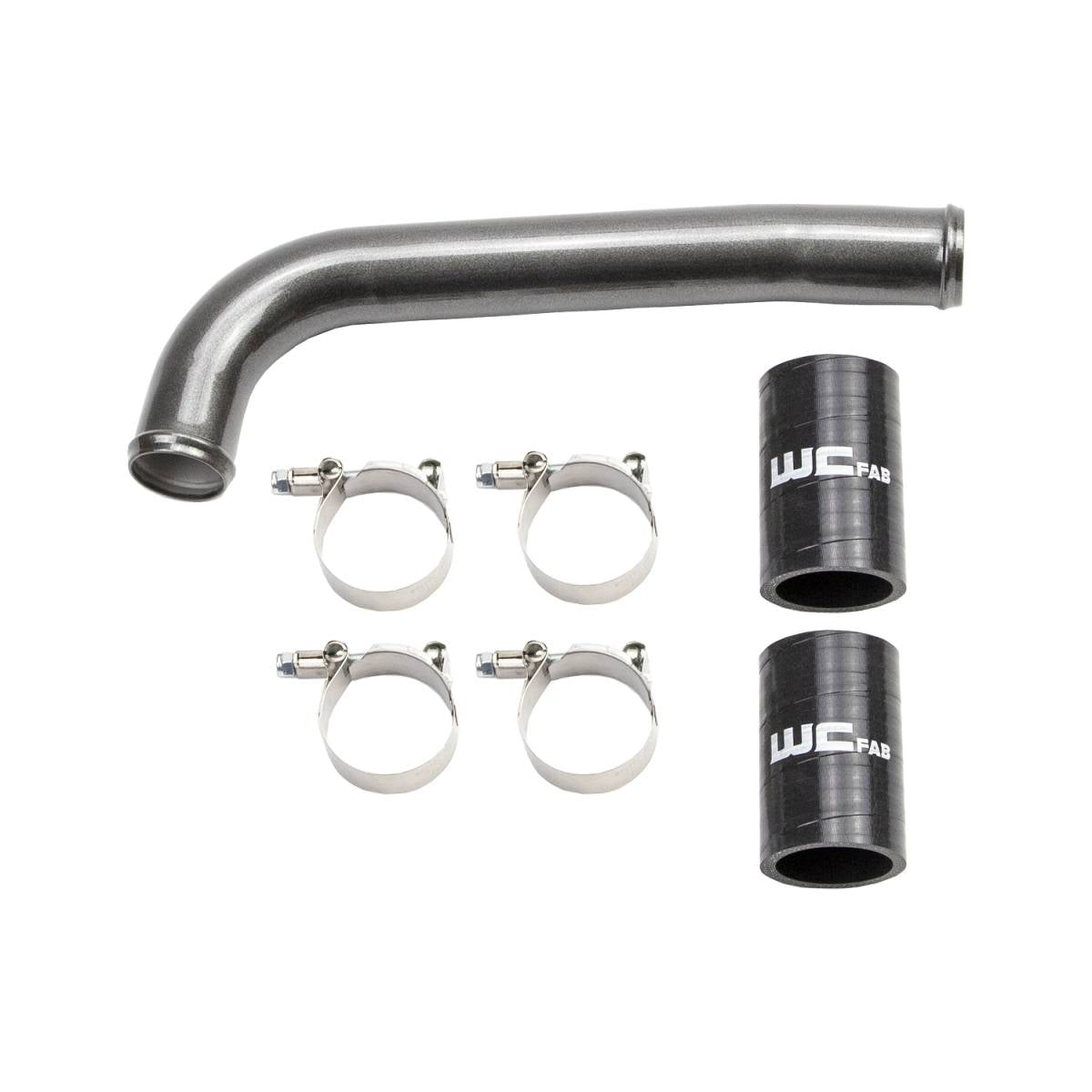 Wehrli 14 gauge aluminum upper coolant pipe for 2001-2005 LB7/LLY Duramax in Kingsport Grey