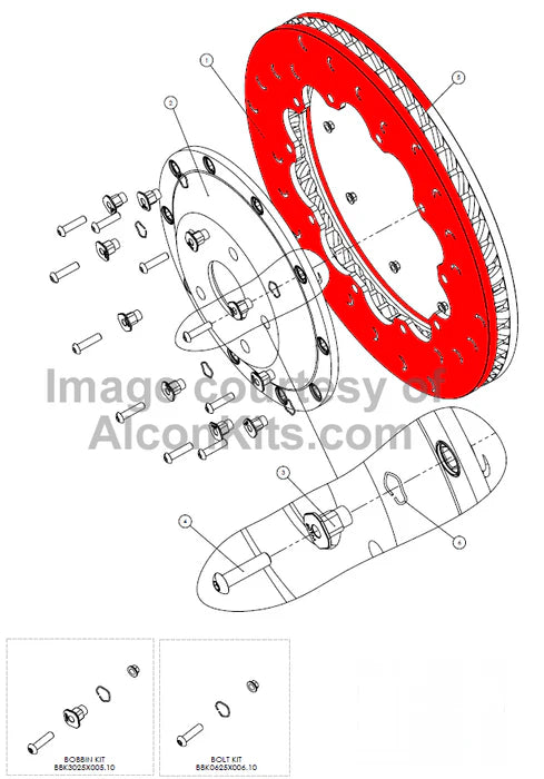 Alcon 365mm OD x 257mm ID x 32mm Thickness Slotted Rotor Ring
