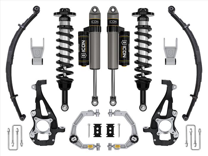 ICON 2021-2023 Ford F-150 4WD, 3.5-4.5" Lift, Stage 2 Suspension System, Billet UCA w/ Leaf Packs