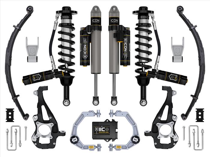 ICON 2021-2023 Ford F-150 4WD, 3.5-4.5" Lift, Stage 5 Suspension System, Billet UCA w/ Leaf Packs