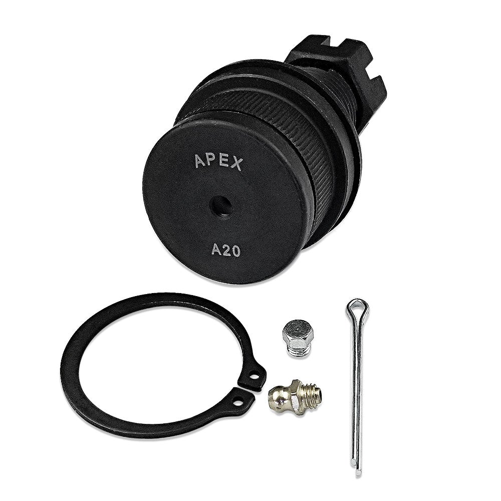 Apex Chassis Heavy Duty Jeep/Chevy/Ford Heavy Duty Ball Joint Kit Fits: 72-88 Jeep CJ/Cherokee/Wagoneer 70-91 Chevy Blazer 74-79 Ford Bronco Heavy Duty Ball Joint Kit Includes 2 Upper & 2 Lower